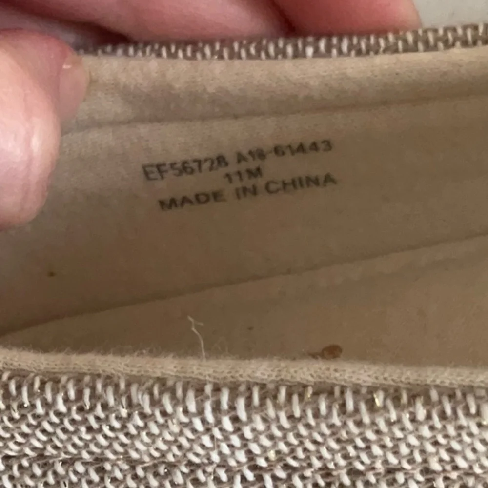Grasshopper Ortholite Sz 11 Espadrilles Metallic Resortwear Preppy Old Money Tan